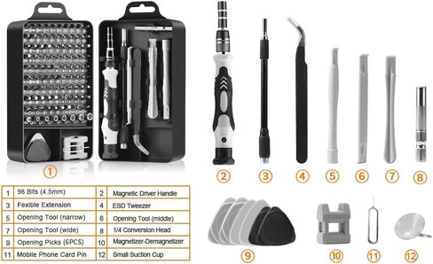 115-in-1 Precision Screwdriver Set, Electronics Repair Tool Kit Micro Magnetic Bit with Flexible Shaft for Phone, Mac, Computer, Watch, Console, Doorbell, Electronic, Tools Gift in Saudi Arabia