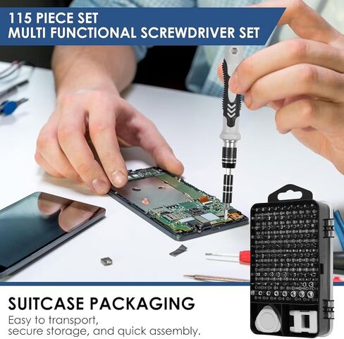 115-in-1 Precision Screwdriver Set, Electronics Repair Tool Kit Micro Magnetic Bit with Flexible Shaft for Phone, Mac, Computer, Watch, Console, Doorbell, Electronic, Tools Gift in Saudi Arabia