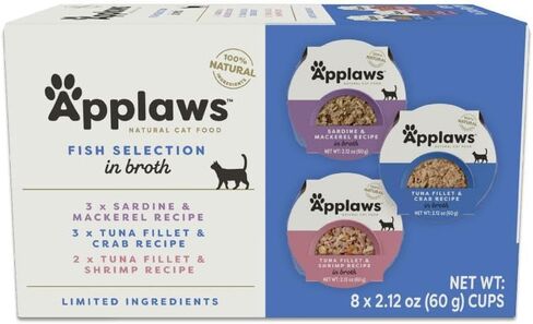 Applaws Natural Wet Cat Food ، 8 Count ، أواني طعام القط المحدودة ، وعدد تنوع الدجاج في مرق ، 2.12 أوقية أواني in Kuwait