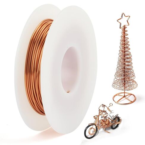 Opvixi Copper Wire, 18 Gauge 60 FT 99.9% Pure Copper Wire for Jewelry Making, Electroculture, Gardening, Beading, Plants, Crafts, Science Projects, DIY Artwork in Saudi Arabia