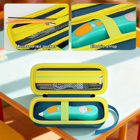 PAIYULE Case Compatible with 3Doodler Start+ Essentials for 3D Printing Pen Set for Kids, Travel Storage Organizer Holder for Filament Refill Packs and USB Charger(Box Only) Dark Green in Kuwait