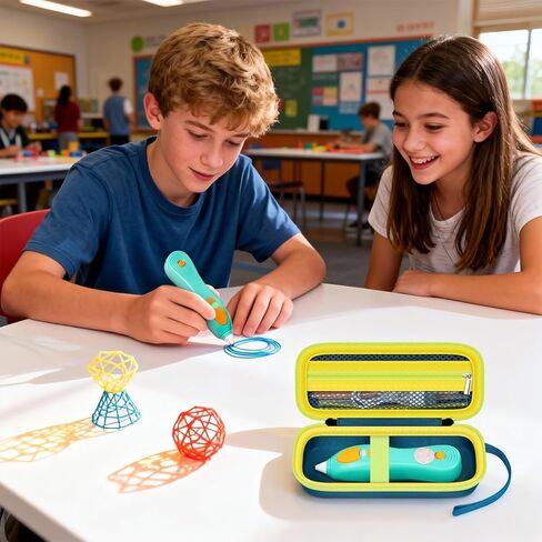 PAIYULE Case Compatible with 3Doodler Start+ Essentials for 3D Printing Pen Set for Kids, Travel Storage Organizer Holder for Filament Refill Packs and USB Charger(Box Only) Dark Green in Kuwait