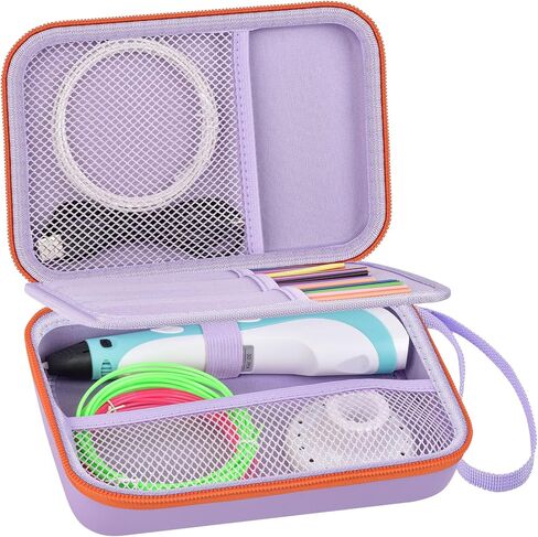 Universal 3D Pen Case Compatible with SCRIB3D P1/Advanced,for MYNT3D Super/Professional,for 3Doodler Start+/Flow/Pro 3D Printer Pens & Filament Refills.Christmas Gift for Kid Teen Crafter- Purple Case in Saudi Arabia