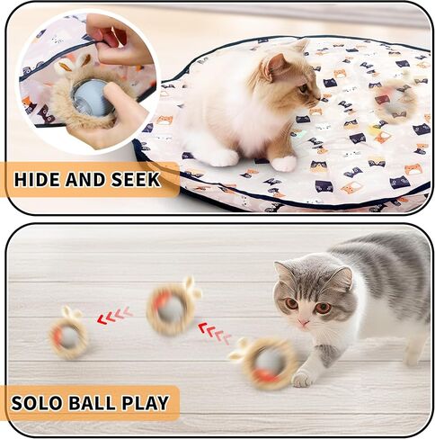 2 عبوات لعبة Cat Toy Ball-ألعاب القطط الأوتوماتيكية القابلة لإعادة الشحن للقطط الداخلية ، لعبة الصيد ذاتية التدوير مع شحن محرك هادئ وشحن USB-C in Kuwait