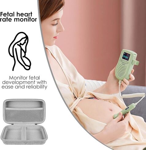 TOCCOOL Fetal Heart Monitor Case, Water-Resistant Fetal Doppler Machine Sturdy Bag Compatible with VCOMIN/Contec/IBEET/Dsfew, Pregnant Woman Monitor (Grey, Impact-Resistant) in Saudi Arabia