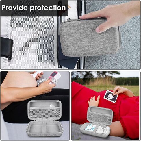 TOCCOOL Fetal Heart Monitor Case, Water-Resistant Fetal Doppler Machine Sturdy Bag Compatible with VCOMIN/Contec/IBEET/Dsfew, Pregnant Woman Monitor (Grey, Impact-Resistant) in Saudi Arabia
