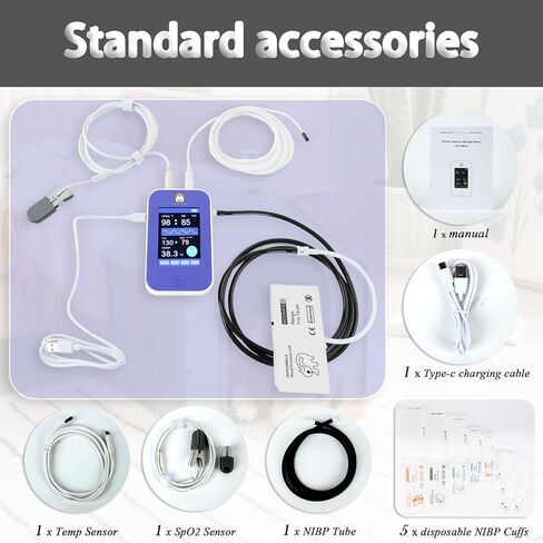 Veterinary Monitor: Pets Vital Signs of spo2,Pulse Rate,Temperature and Blood Pressure Monitoring Dog or cat Blood Pressure Color Touch Screen Monitor in Saudi Arabia