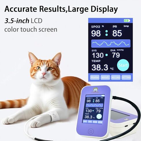 Veterinary Monitor: Pets Vital Signs of spo2,Pulse Rate,Temperature and Blood Pressure Monitoring Dog or cat Blood Pressure Color Touch Screen Monitor in Saudi Arabia