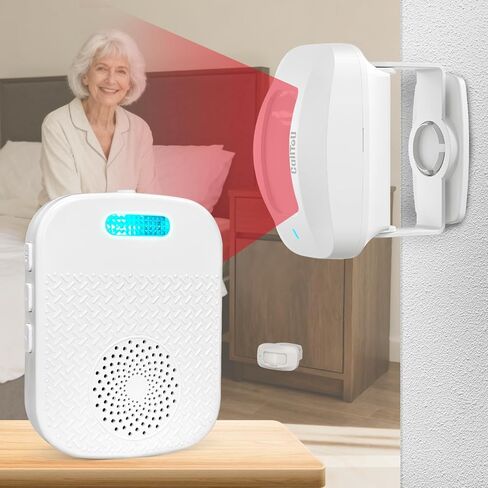 CallToU Bed Alarms for Elderly/Dementia Patients who Wander, Portable Pager & Sensor with Vibration and Silent Alert Features, Fall Prevention Alert for Home Hospital Care, Room Monitor. in Kuwait
