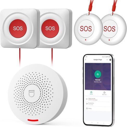 Hapippofa Caregiver Call Button Wireless Call Button for Elderly at Home,WiFi Panic Button,Life Alert Systems for Seniors No Monthly Fee (whiter3) in Saudi Arabia