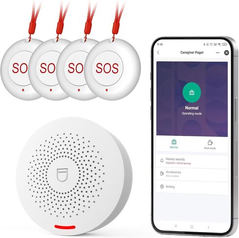 Hapippofa Caregiver Call Button Wireless Call Button for Elderly at Home,WiFi Panic Button,Life Alert Systems for Seniors No Monthly Fee (whiter3) in Saudi Arabia