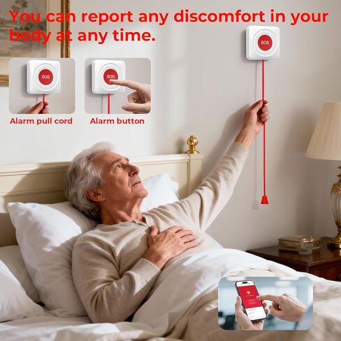 Hapippofa Caregiver Call Button Wireless Call Button for Elderly at Home,WiFi Panic Button,Life Alert Systems for Seniors No Monthly Fee (whiter3) in Saudi Arabia