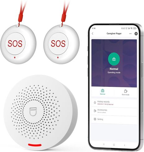 Hapippofa Caregiver Call Button Wireless Call Button for Elderly at Home,WiFi Panic Button,Life Alert Systems for Seniors No Monthly Fee (whiter3) in Saudi Arabia