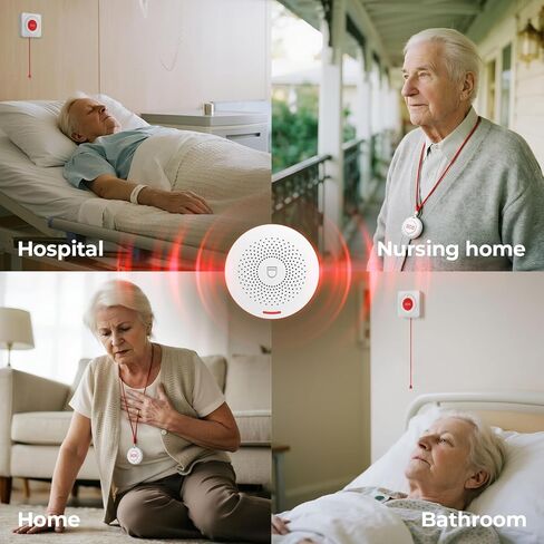 Hapippofa Caregiver Call Button Wireless Call Button for Elderly at Home,WiFi Panic Button,Life Alert Systems for Seniors No Monthly Fee (whiter3) in Saudi Arabia