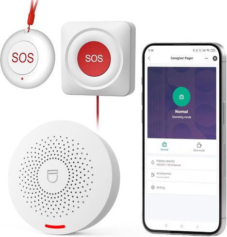 Hapippofa Caregiver Call Button Wireless Call Button for Elderly at Home,WiFi Panic Button,Life Alert Systems for Seniors No Monthly Fee (whiter3) in Saudi Arabia