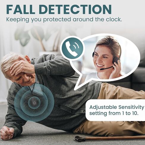 Medical Alert System for Seniors with Fall Detection -GPS 4G LTE Cellular SOS Alert System, 24/7 Monitoring - Freedom & Safety Anywhere - Call to Activate - Elderly Life Alert Necklace (Mini X2) in Saudi Arabia