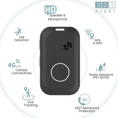 Medical Alert System for Seniors with Fall Detection -GPS 4G LTE Cellular SOS Alert System, 24/7 Monitoring - Freedom & Safety Anywhere - Call to Activate - Elderly Life Alert Necklace (Mini X2) in Saudi Arabia
