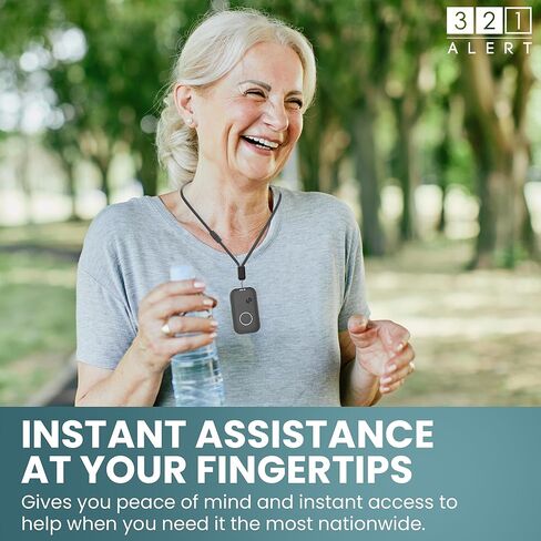 Medical Alert System for Seniors with Fall Detection -GPS 4G LTE Cellular SOS Alert System, 24/7 Monitoring - Freedom & Safety Anywhere - Call to Activate - Elderly Life Alert Necklace (Mini X2) in Saudi Arabia