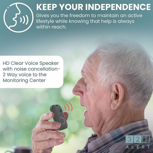 Medical Alert System for Seniors with Fall Detection -GPS 4G LTE Cellular SOS Alert System, 24/7 Monitoring - Freedom & Safety Anywhere - Call to Activate - Elderly Life Alert Necklace (Mini X2) in Saudi Arabia