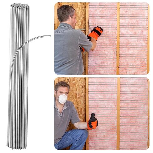 U0U 100 Pcs 16 Inch Insulation Support Wire,Metal Insulated Support Rods,Stainless Steel Metal Insulated Wire for Attic,Garage,Basement Insulation,Ceiling Insulation (100, 16inch) in Kuwait