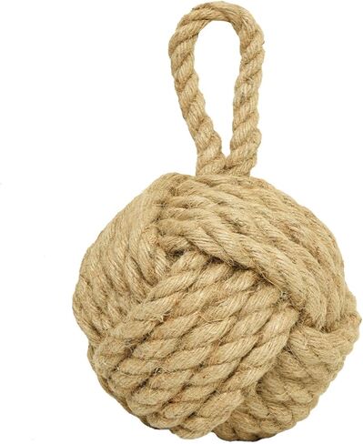 Decorative Door Stop, Weighted Door Stopper for Bottom of Door, Rope Door Stop, Knot Nautical Door Stop, Heavy Doorstop for Bedroom, Living Room Door, Window Wedge, Bookend 6 inch (White) in Kuwait