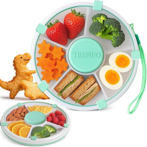 Toddler Snack Spinner - حاويات غداء متينة ومتسابقين - 5 مقصورة للأطفال - صندوق خفيفة مثالي للتجول - خالي من BPA وآمن غسالة الصحون - الوردي in Saudi Arabia