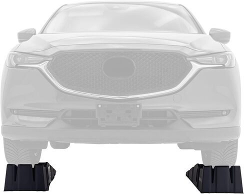 Black Widow 13" W Stackable Plastic Car Service Ramps – 16,000 lb. GVW Capacity per Pair, Lightweight High-Impact Grid Design, 6.25" Lift Height, Built-in Handles in Saudi Arabia