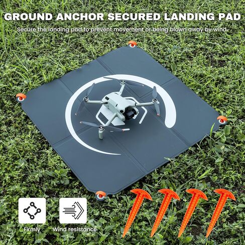 STARTRC PHOTO Drone Landing Pad Foldable 2x3 Fast-Fold, (22in/55cm) Double-Sided Waterproof Launch Pad, Weighted Helipad for DJI Mini 4 Pro/Mini 4k/Neo/Mini 3/5pro/Mini 2 se/Avata 2/Flip Drone Accessories, Blue-Gray in Saudi Arabia