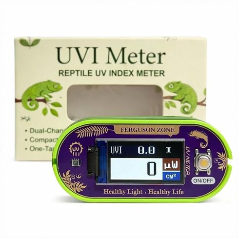 Reptile UVI Light Meter – Portable UV Index Reader for Basking Spot Monitoring – Helps Reptile Owners Know When to Replace UV Lamps – for Bearded Dragon, Chameleon & Gecko – Battery Included in Saudi Arabia