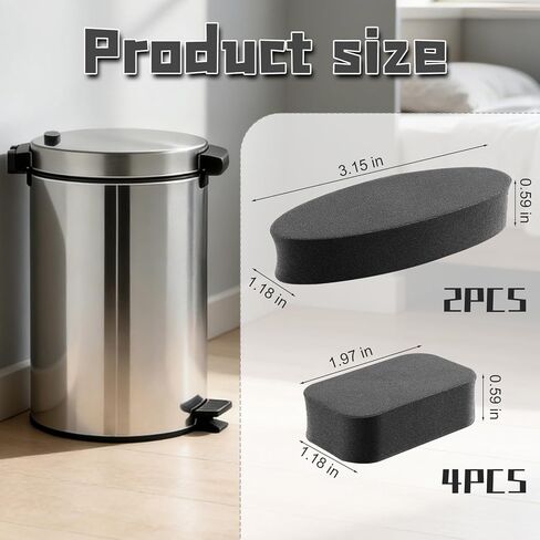 JTJEI 6 Pack Trash Can Wall Guard Bumpers, Adhesive Wall Protector for Round & Square Garbage Cans No Drill Backing for Kitchen, Bathroom, Office (Black) in Saudi Arabia