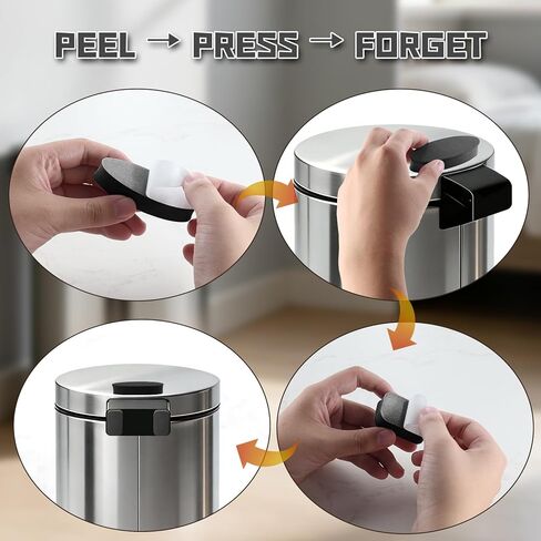 JTJEI 6 Pack Trash Can Wall Guard Bumpers, Adhesive Wall Protector for Round & Square Garbage Cans No Drill Backing for Kitchen, Bathroom, Office (Black) in Saudi Arabia