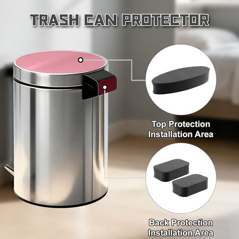 JTJEI 6 Pack Trash Can Wall Guard Bumpers, Adhesive Wall Protector for Round & Square Garbage Cans No Drill Backing for Kitchen, Bathroom, Office (Black) in Saudi Arabia