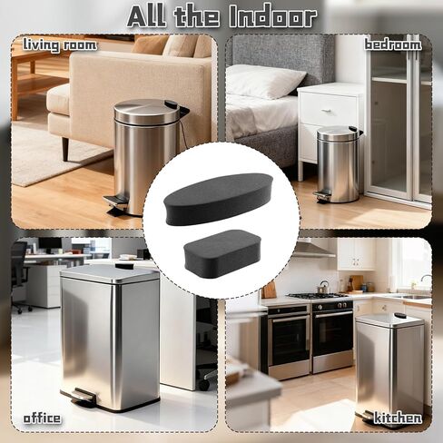 JTJEI 6 Pack Trash Can Wall Guard Bumpers, Adhesive Wall Protector for Round & Square Garbage Cans No Drill Backing for Kitchen, Bathroom, Office (Black) in Saudi Arabia