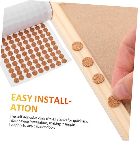 2000 قطعة من حلقات الفلين ذاتية اللصق من Gadpiparty، مصد باب الخزانة - وسادات الفلين للخزانات اللاصقة التي تقلل الضوضاء in Kuwait