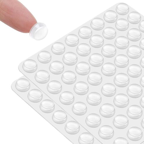 2Pack Self Adhesive Bumpers - 1/2" Diameter - 64pcs - Standard Clear Round Bumper for Cabinets, Drawers, Cutting Boards, Picture Frames and Furniture - Sound dampening Protects Against Damage in Saudi Arabia
