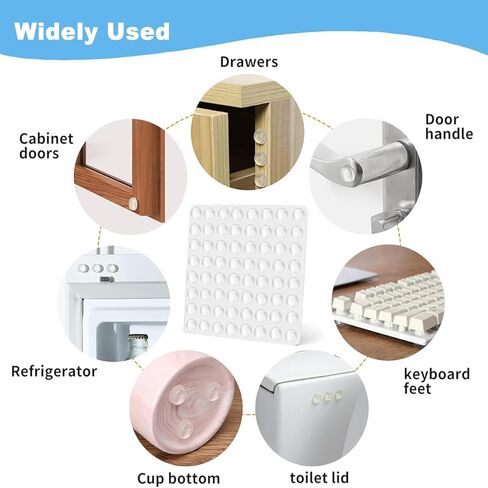 2Pack Self Adhesive Bumpers - 1/2" Diameter - 64pcs - Standard Clear Round Bumper for Cabinets, Drawers, Cutting Boards, Picture Frames and Furniture - Sound dampening Protects Against Damage in Saudi Arabia