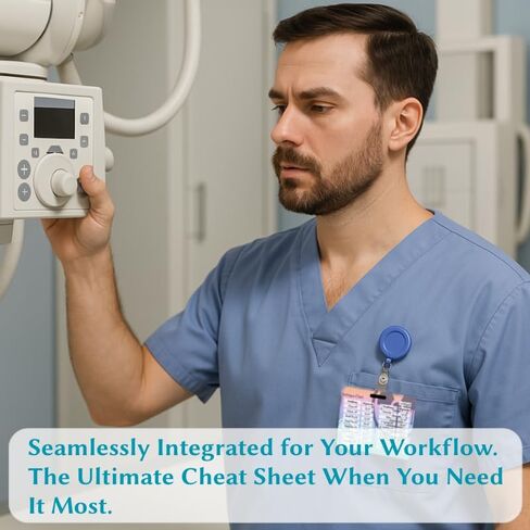 Xray Badge Buddy Radiology Reference Card - Horizontal kVp Technique Chart Cheat Sheet for Rad Tech Students and Technologists - PVC X-Ray Tech Essentials in Kuwait