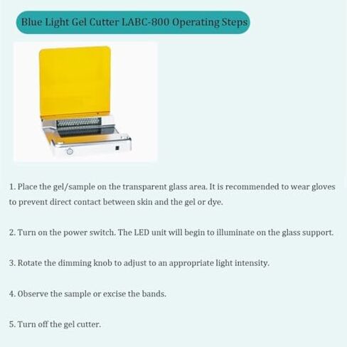 Acivirdde LED الضوء الأزرق Transilluminator، قاطع جل الضوء الأزرق، قاطع جل الضوء الأزرق، شدة قابلة للتعديل، يستخدم لمراقبة الرحلان الكهربائي الهلامي. in Kuwait