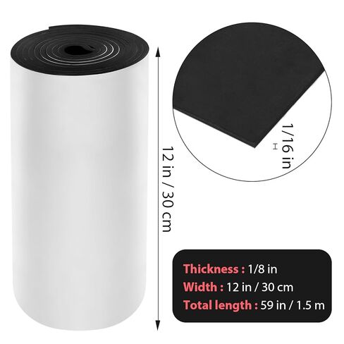 Self Adhesive Foam Rubber Sheets Sponge Neoprene with Adhesive Closed Cell Neoprene Rubber Roll Foam Padding for Shock Pad, DIY, Crafts (Black, 12 Inch x 59 Inch x 1/16 Inch) in Saudi Arabia