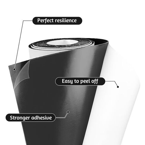 Self Adhesive Foam Rubber Sheets Sponge Neoprene with Adhesive Closed Cell Neoprene Rubber Roll Foam Padding for Shock Pad, DIY, Crafts (Black, 12 Inch x 59 Inch x 1/16 Inch) in Saudi Arabia
