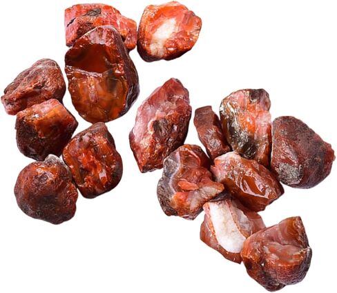 Holibanna 1 حقيبة العقيق الأحمر الطبيعي الأحجار الخام كتل الزخرفية العقيق عينة كتلة سطح المكتب ديكور الحلي اليدوية in Kuwait