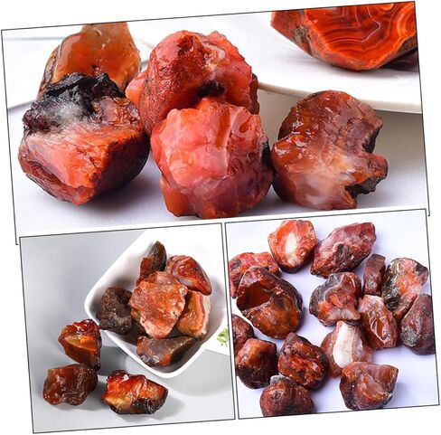 Holibanna 1 حقيبة العقيق الأحمر الطبيعي الأحجار الخام كتل الزخرفية العقيق عينة كتلة سطح المكتب ديكور الحلي اليدوية in Kuwait