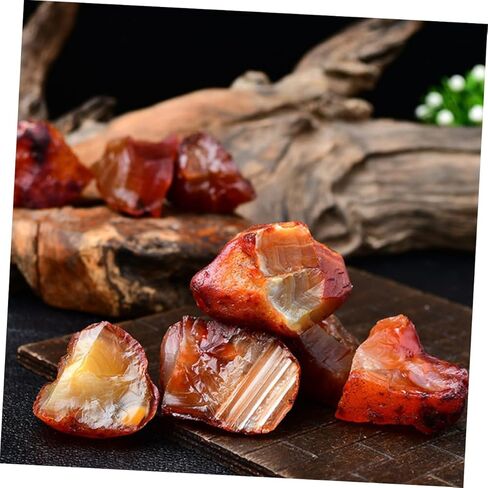 Holibanna 1 حقيبة العقيق الأحمر الطبيعي الأحجار الخام كتل الزخرفية العقيق عينة كتلة سطح المكتب ديكور الحلي اليدوية in Kuwait