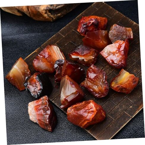 Holibanna 1 حقيبة العقيق الأحمر الطبيعي الأحجار الخام كتل الزخرفية العقيق عينة كتلة سطح المكتب ديكور الحلي اليدوية in Kuwait