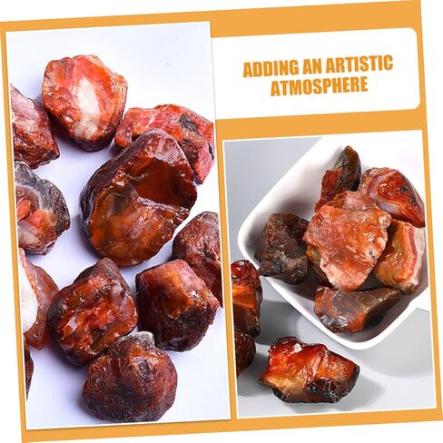 Holibanna 1 حقيبة العقيق الأحمر الطبيعي الأحجار الخام كتل الزخرفية العقيق عينة كتلة سطح المكتب ديكور الحلي اليدوية in Kuwait