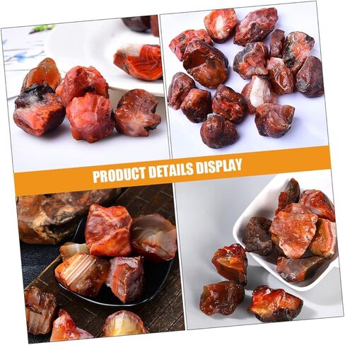 Holibanna 1 حقيبة العقيق الأحمر الطبيعي الأحجار الخام كتل الزخرفية العقيق عينة كتلة سطح المكتب ديكور الحلي اليدوية in Kuwait