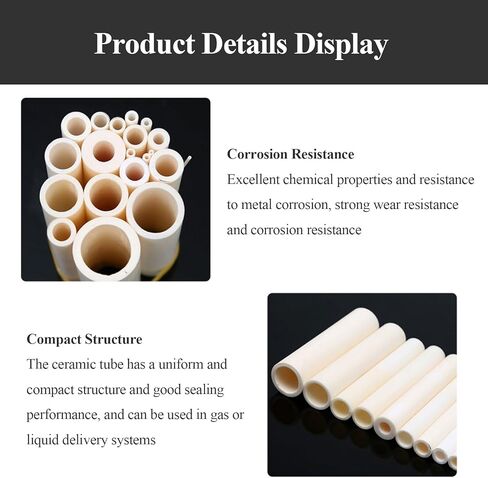 Alumina Ceramic Tube Inner Diameter 3Mm, Outer Diameter 5-8Mm, Length 100Mm Suitable for Industrial Equipment And Scientific Use,5×3×100mm(5x3x100mm) in Saudi Arabia