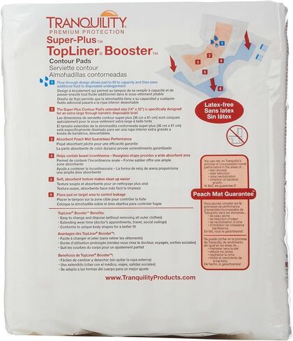 Tranquility Topliner® يمكن التخلص من وسادات محيط الامتصاص القابلة للتصرف لسلس الأمعاء - فائقة الزائد (32 "× 14") - 48 CT in Saudi Arabia