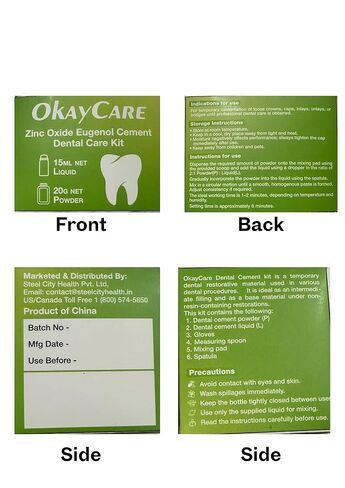Zinc Oxide Eugenol Dental Cement Kit – Instant Tooth Repair, Cap, Crown & Bridge Filling | Ultra Strong & Pulp-Soothing Formula | Long Lasting - Easy Mix-and-Use Dental Adhesive for DIY, Home & Clinic in Kuwait