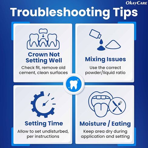 Zinc Oxide Eugenol Dental Cement Kit – Instant Tooth Repair, Cap, Crown & Bridge Filling | Ultra Strong & Pulp-Soothing Formula | Long Lasting - Easy Mix-and-Use Dental Adhesive for DIY, Home & Clinic in Kuwait